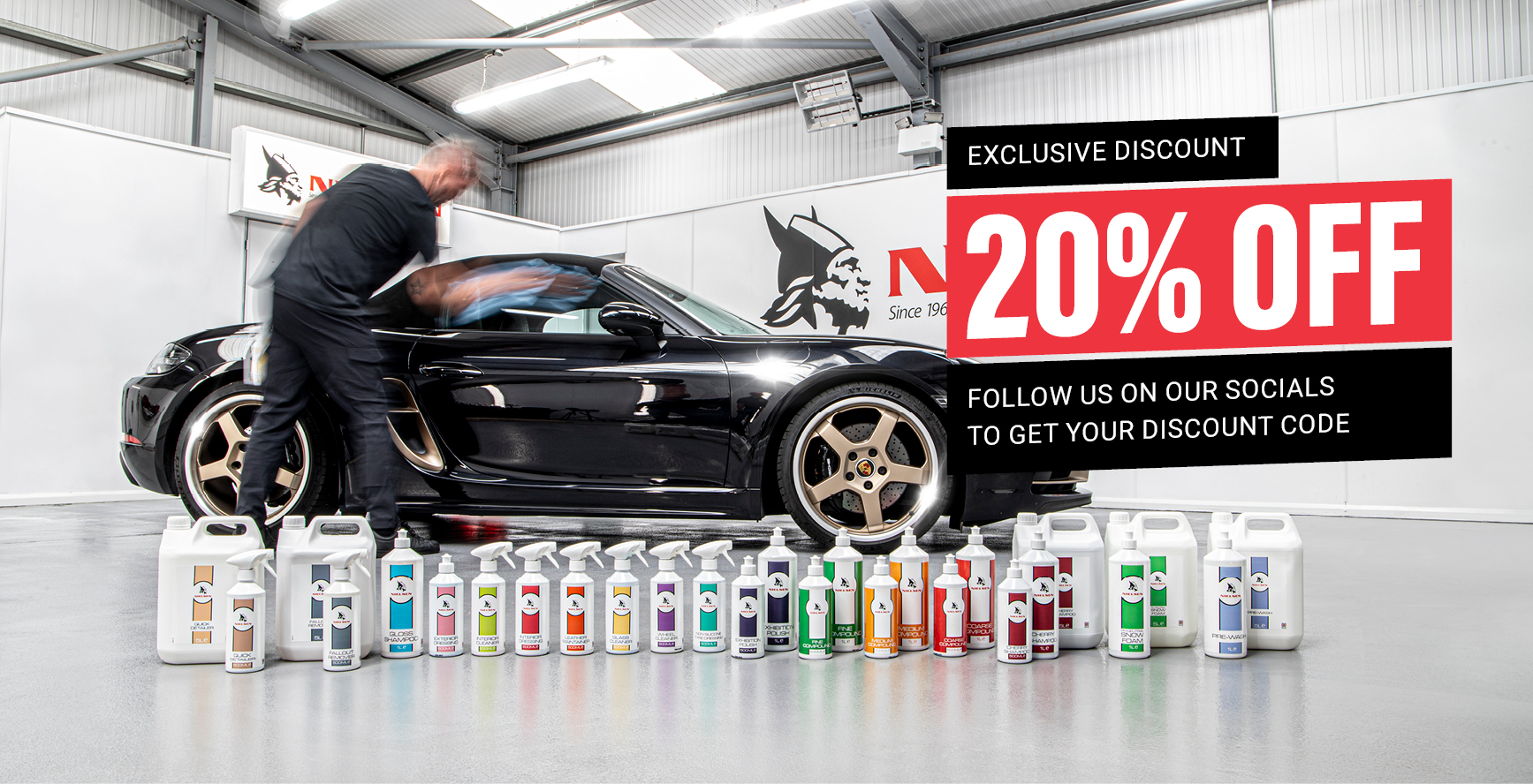 Follow us on our socials to get your discount code